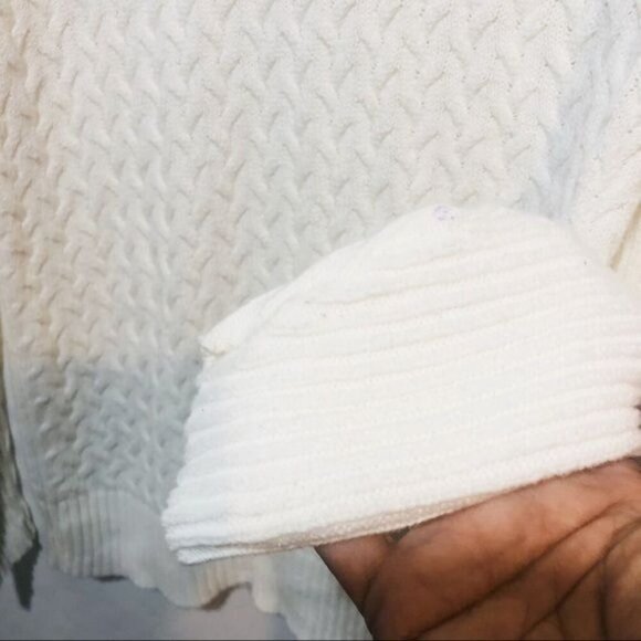 Croft and Barrow Women's Cable Knit Cotton Sweater Cream Size M - Picture 6 of 7